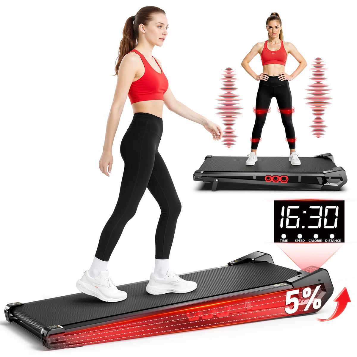Akluer Under Desk Vibration Walking Pad With Remote And Incline