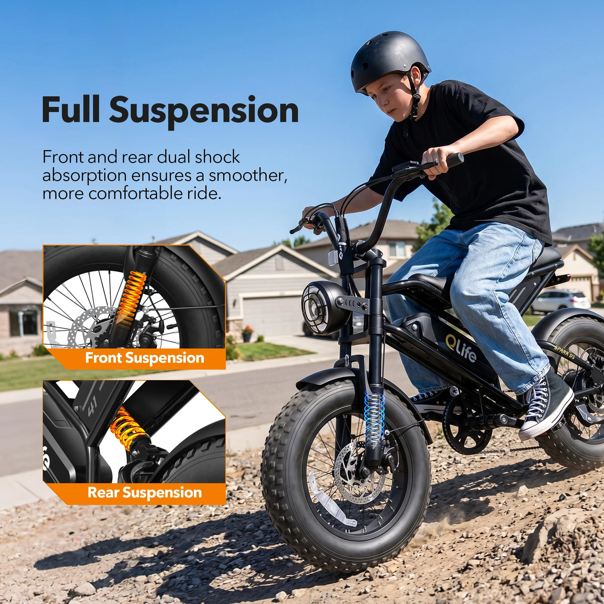 Qlife Spark D1 Fat Tire Electric Bike With Full Suspension