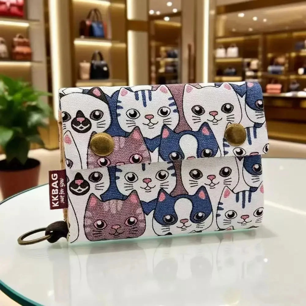 Canvas Totoro Wallet With Multi Pocket Coin Organizer