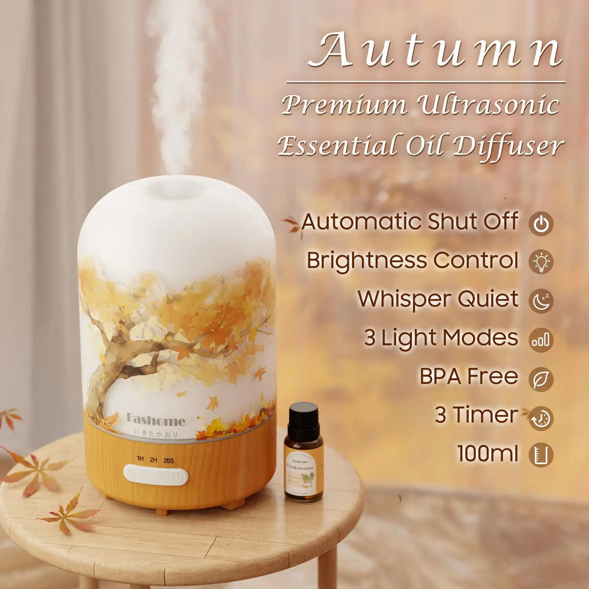 Fashome Hand Blown Glass Essential Oil Aromatherapy Diffuser