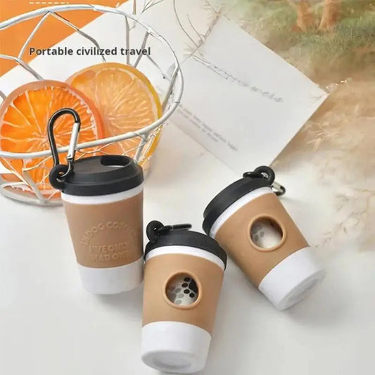 Portable Coffee Cup Dog Waste Bag Dispenser for Walks