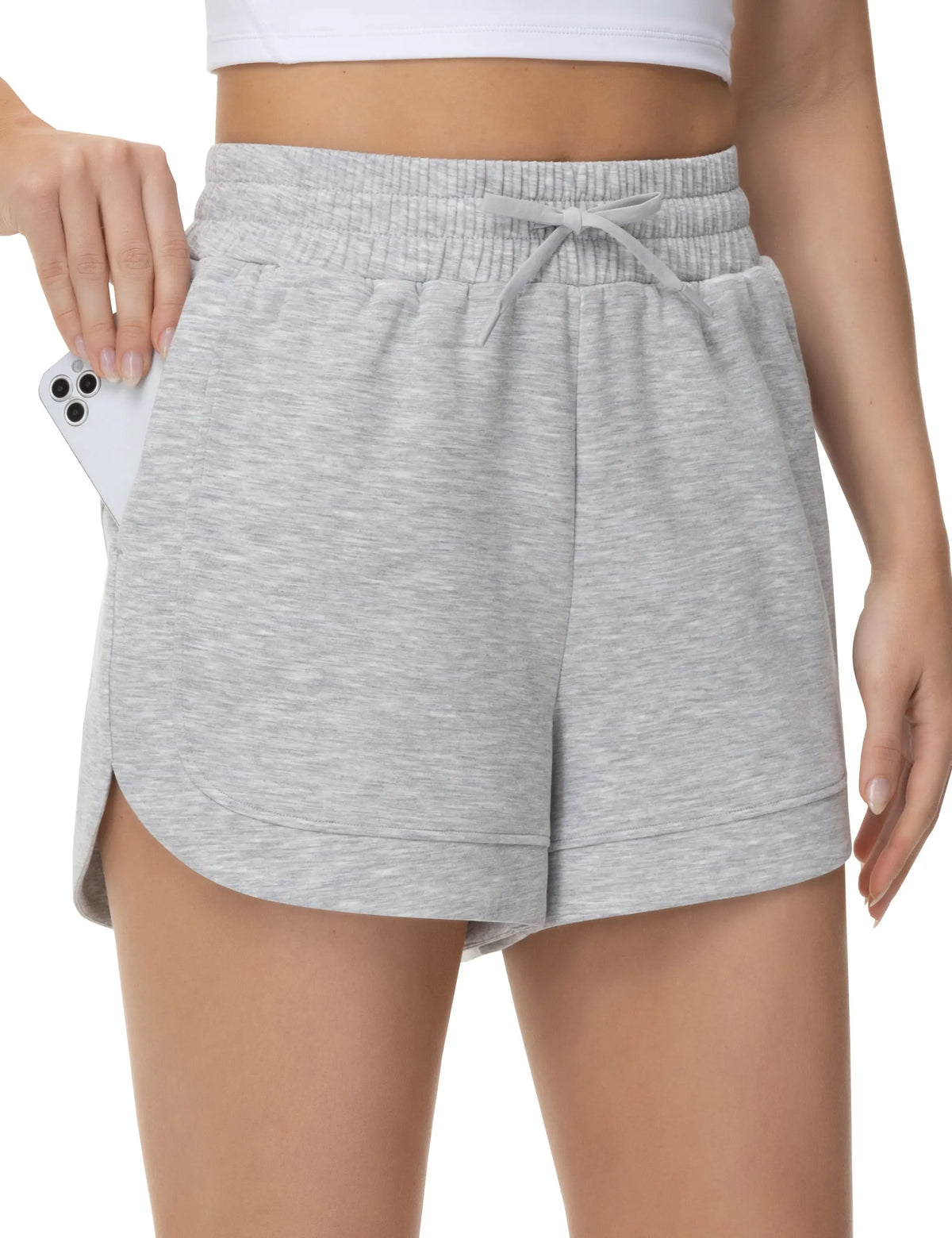 THE GYM PEOPLE Women's Drawstring Sweat Shorts Soft Comfy Dolphin Workout Running Lounge Shorts with Pockets