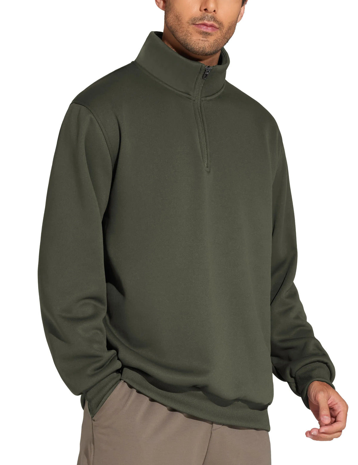 THE GYM PEOPLE Men's Half Zip Sweatshirt Long Sleeve Fleece Pullover Basic Workout Tops