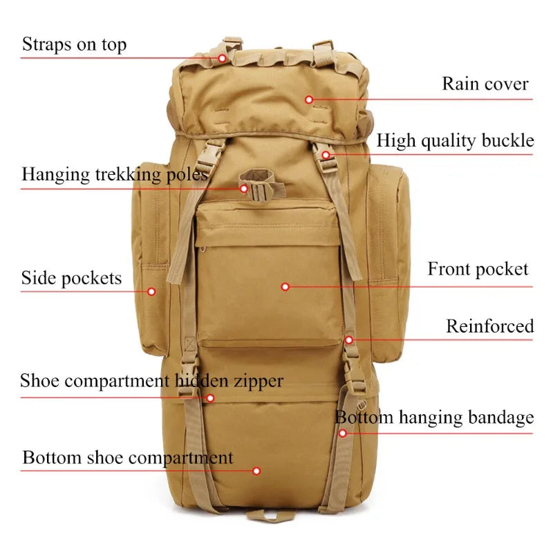 Durable Hiking Backpack for Camping, Travel, and Outdoor Adventures