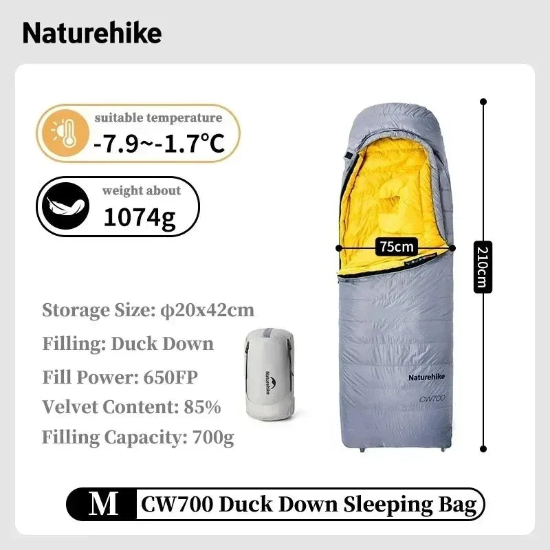 Naturehike Four Season Ultralight Duck Down Sleeping Bag For Camping