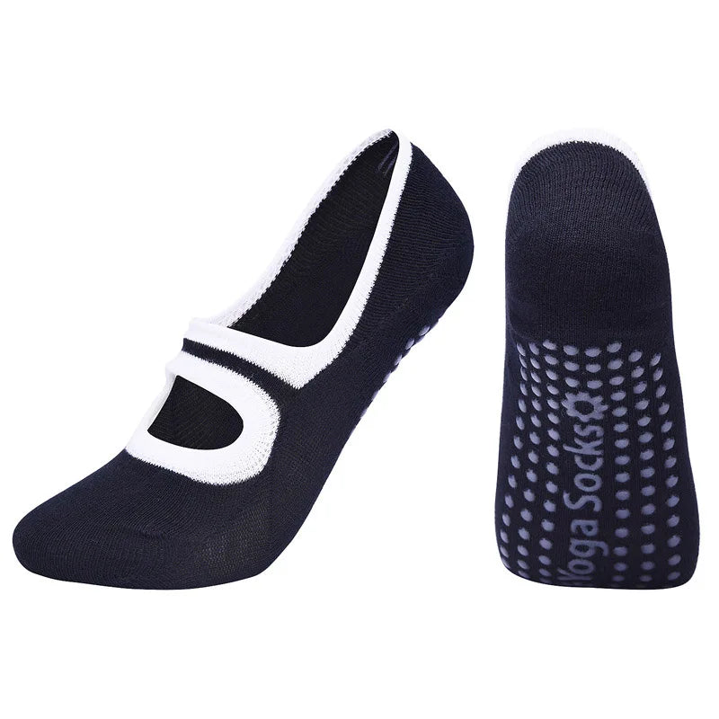 Women Breathable Yoga Socks Anti-Slip Cotton Blend Pilates Dance Training