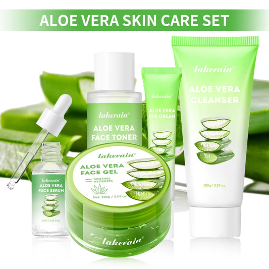 Lakerain Aloe Vera Skincare Set For Deep Moisturizing Facial Care