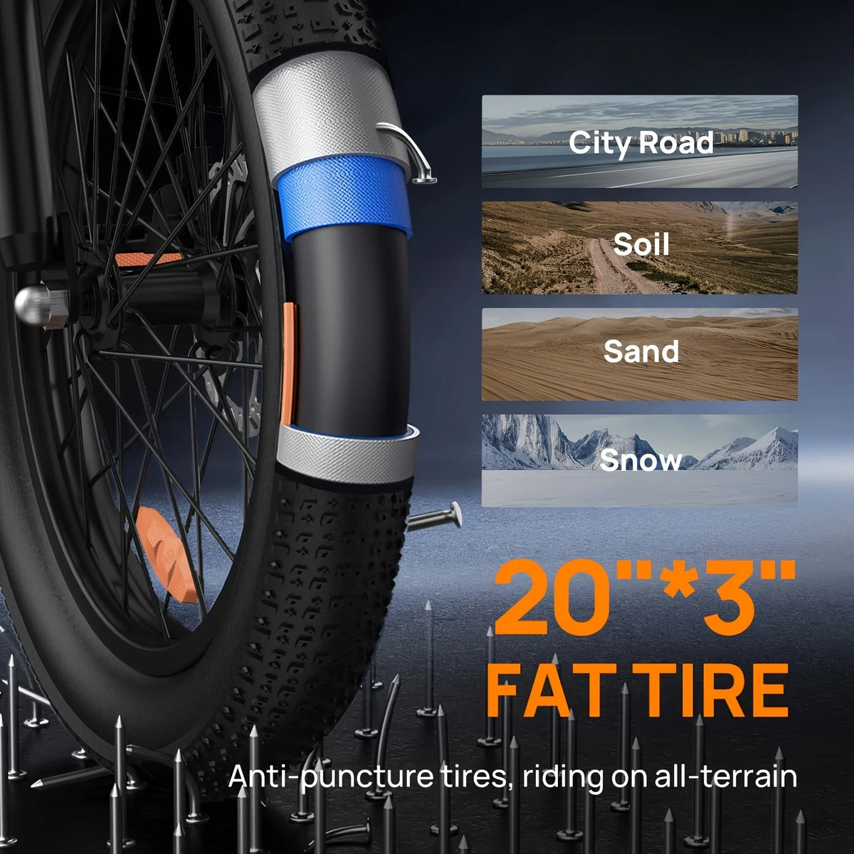 URLIFE E20 Electric Bike With Removable Battery And Fat Tires
