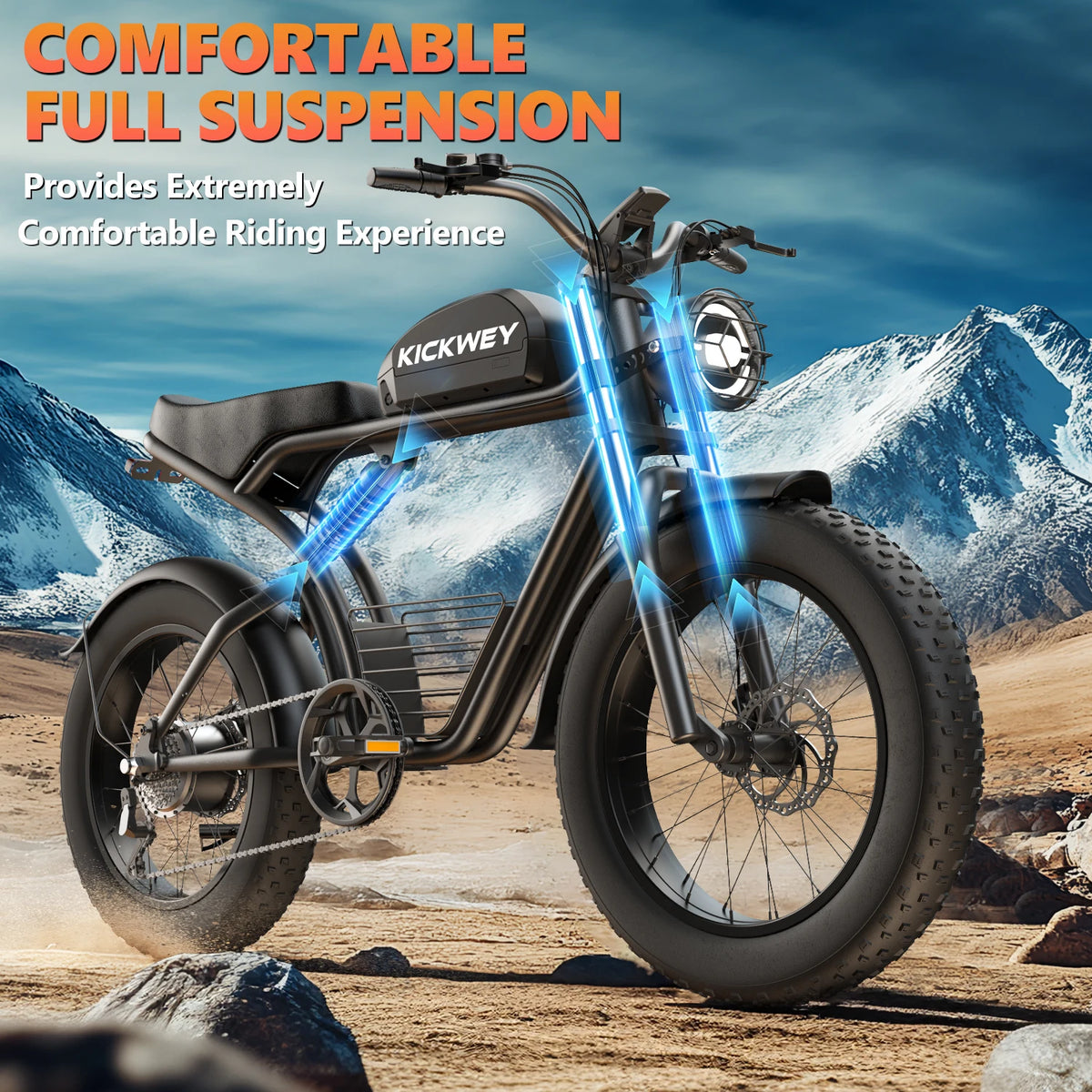Kickwey K7 Pro Powerful Electric Fat Tire Mountain Bike