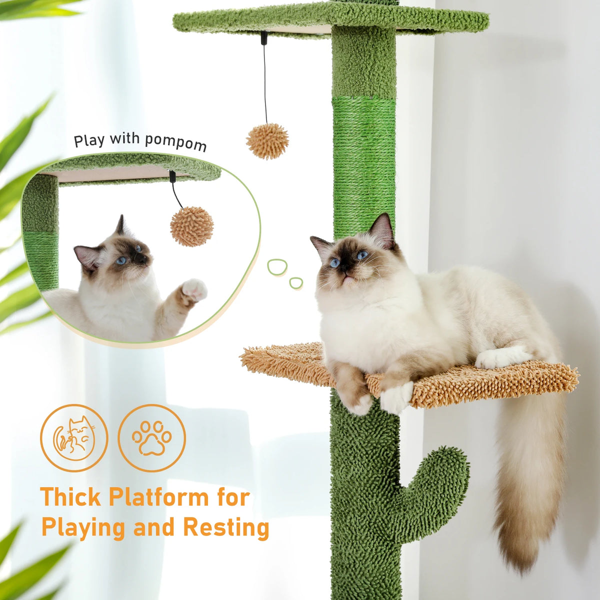 PAWZ Road Five Tier Floor To Ceiling Cat Climbing Tower