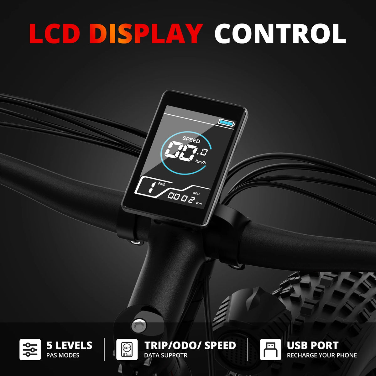 AMYET Electric Fat Tire Mountain Bike With Powerful 1500W Motor