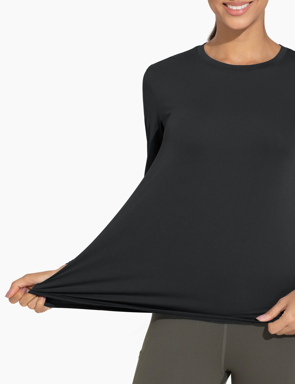 THE GYM PEOPLE Women's Ultra Soft Long Sleeve Workout Shirts Basic Crewneck Athletic Running Tops