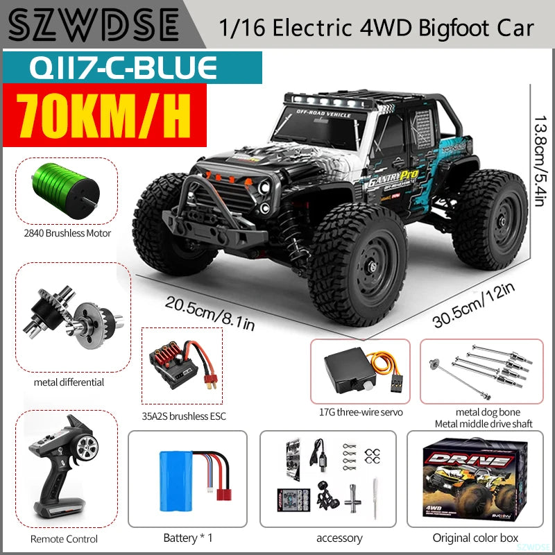 WLtoys Q117 Brushless 4WD Remote Control Off Road RC Car