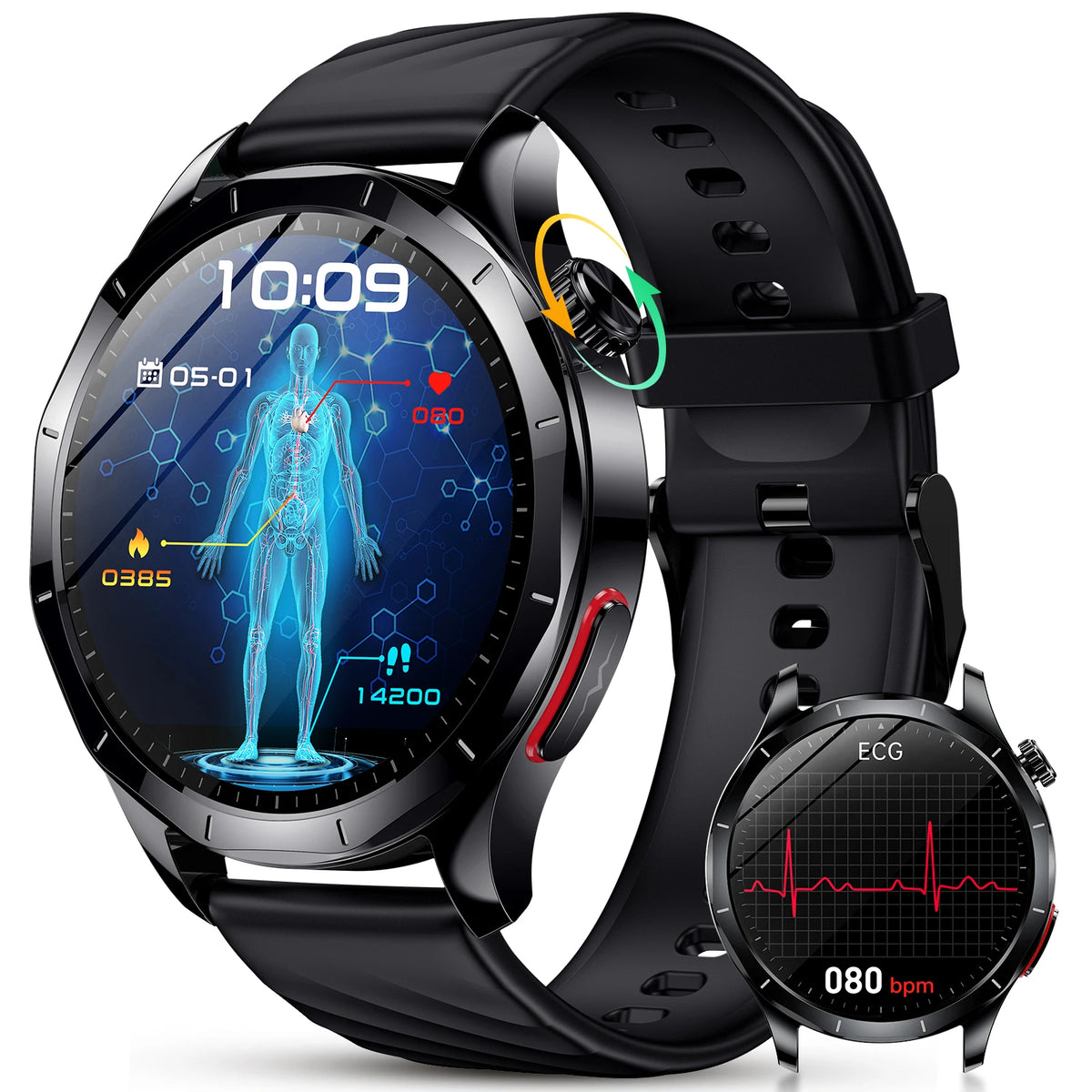 Marsyu Smartwatch With Ecg Ppg Blood Pressure Health Tracker