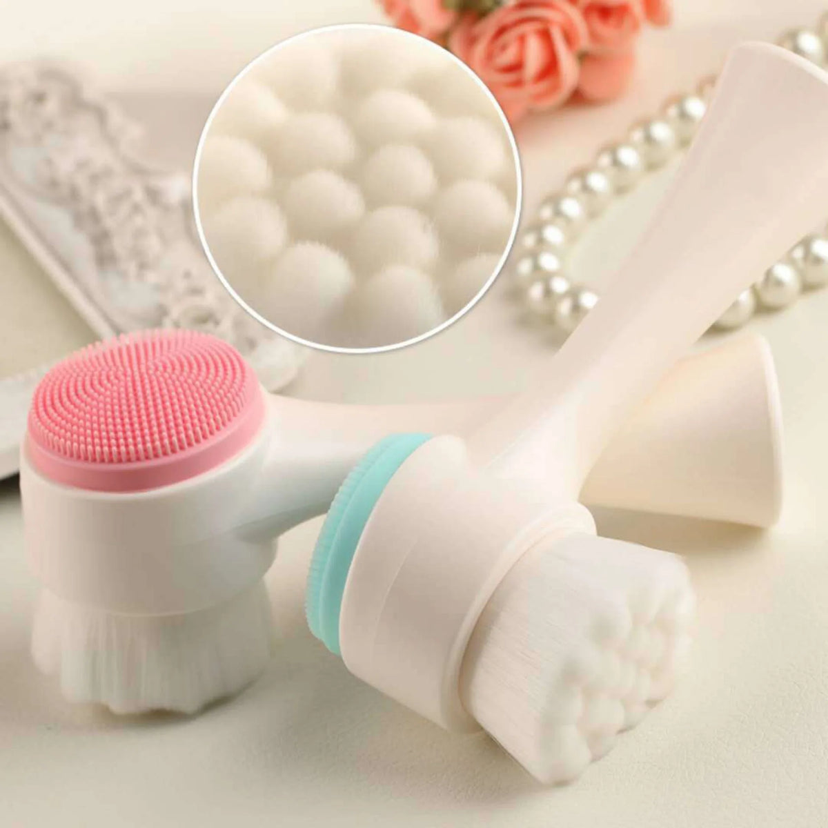 Double Sided Silicone Facial Brush For Deep Pore Cleansing