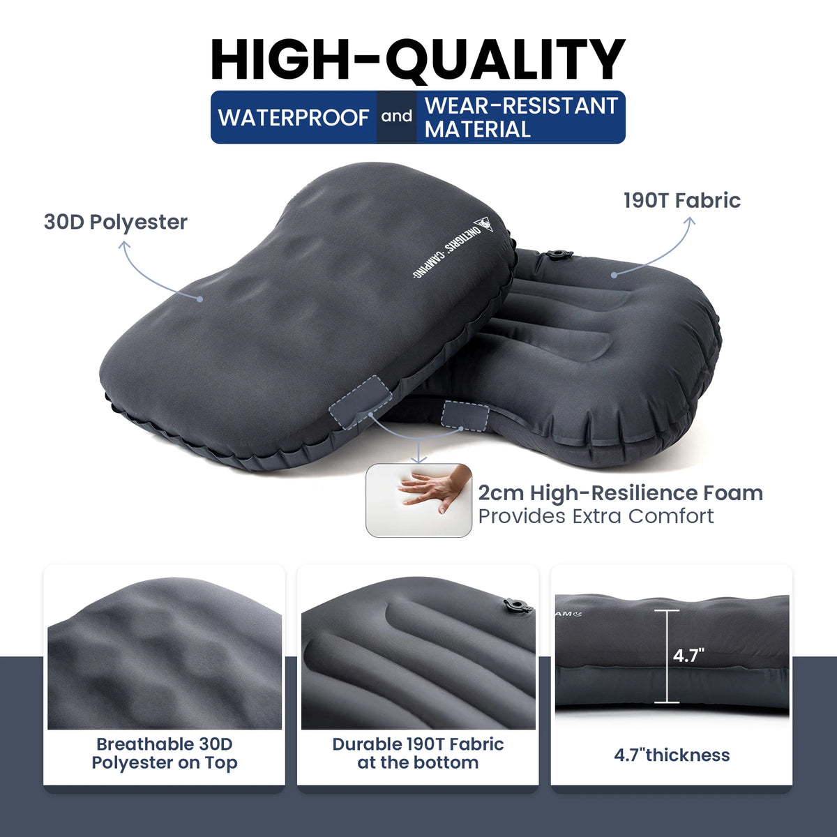 OneTigris Airdream Inflatable Camping Pillow For Outdoor Travel