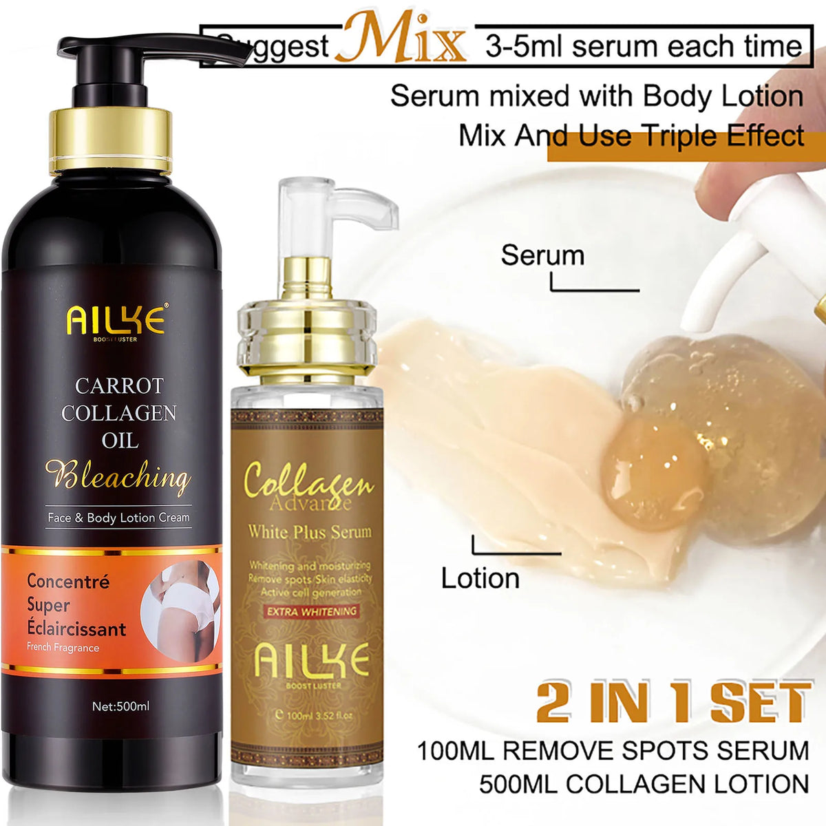 AILKE Collagen 5in1 Skincare Set For Face And Body