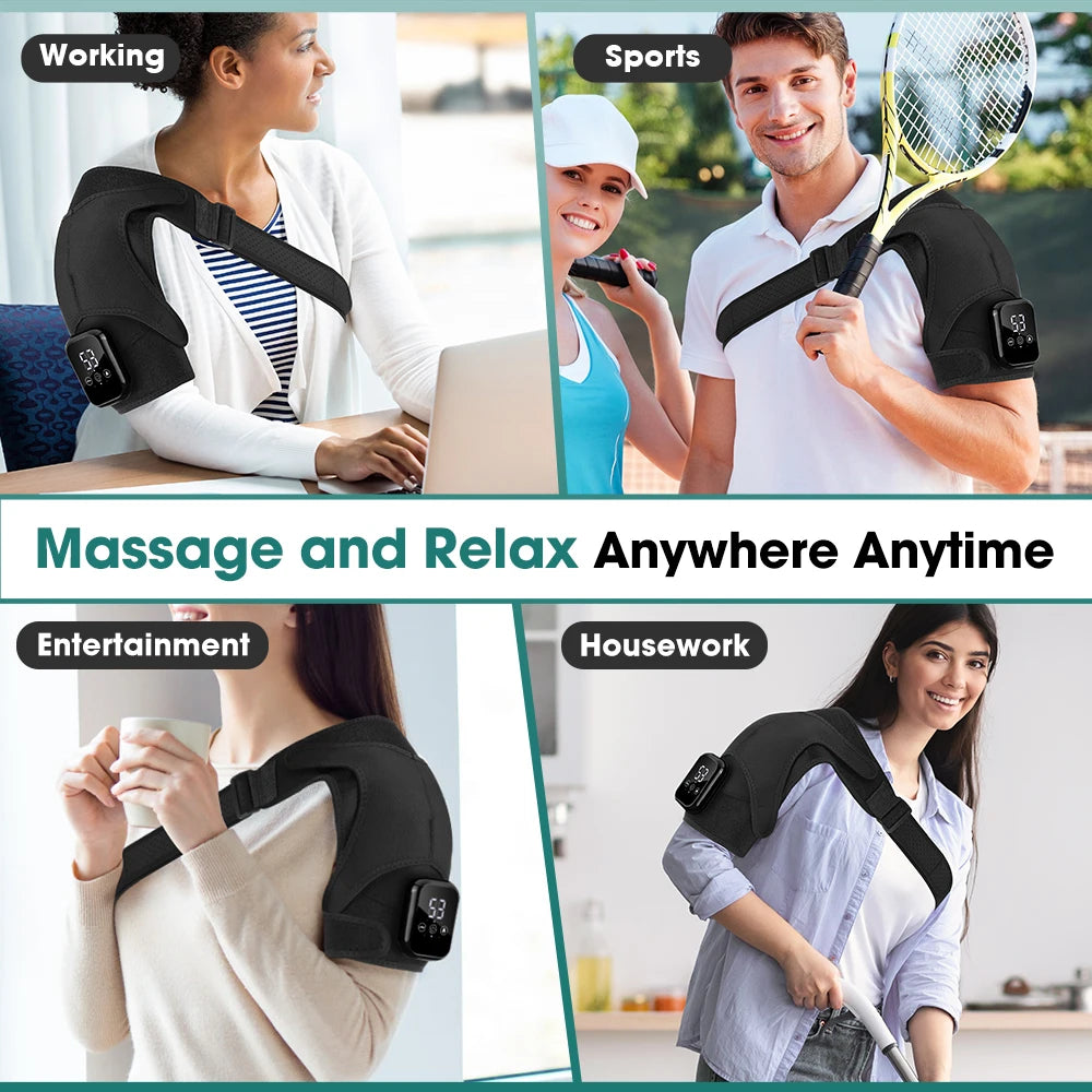 PASTSKY Rechargeable Heated Shoulder Massager With Vibration Control