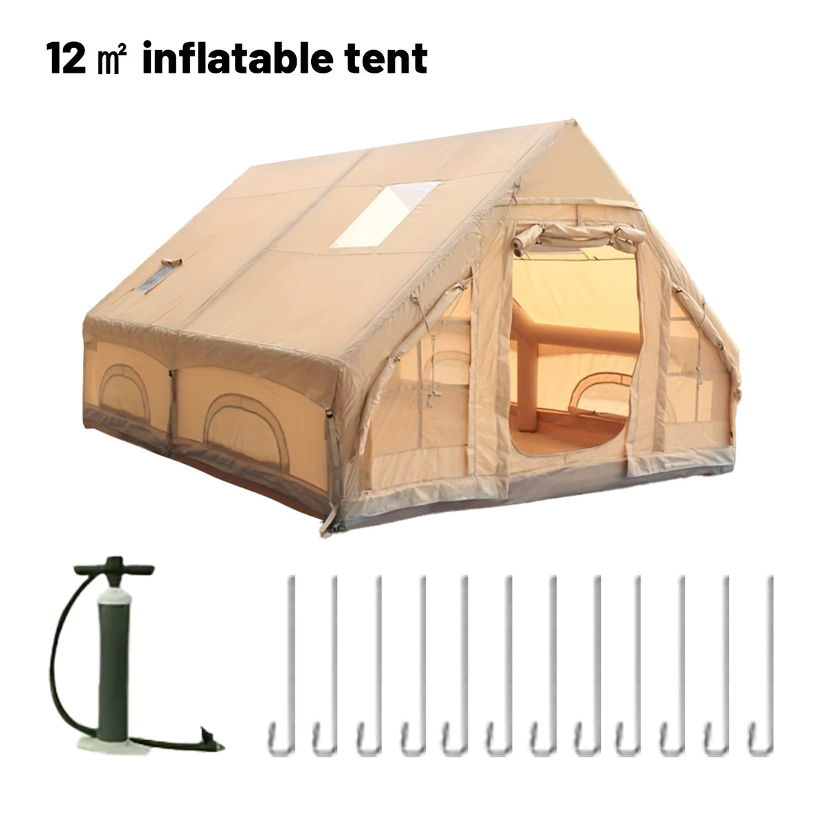 Pakicetus Waterproof Inflatable Family Camping Tent With Stove Plug