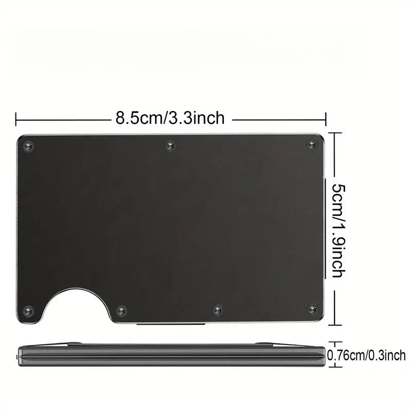 Slim Pop-Up RFID Card Holder - Aluminum Wallet for Men, Elastic Back Pouch ID/Credit Case, Unisex Travel Purse with Protection