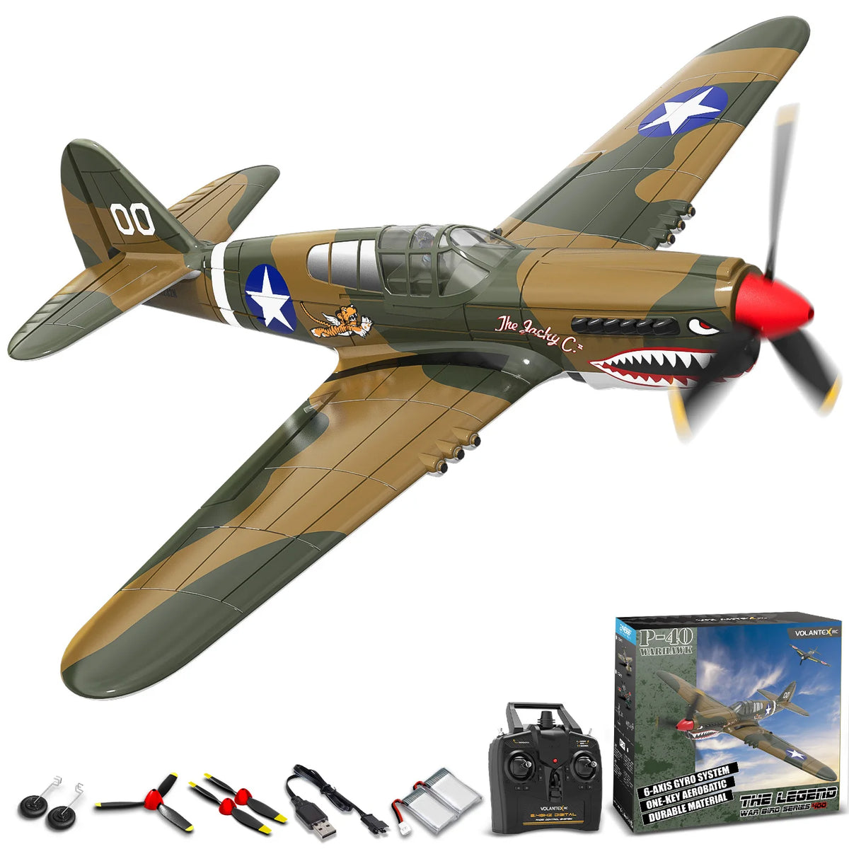 EXHOBBY Volantex RC P40 Warhawk Fighter Airplane With Gyro