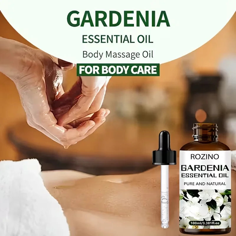 ROZINO Gardenia Essential Oil for Skin Hair and Massage