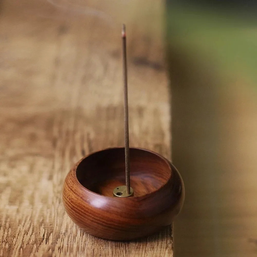 Wooden Incense Burner Holder with Ash Catcher for Meditation
