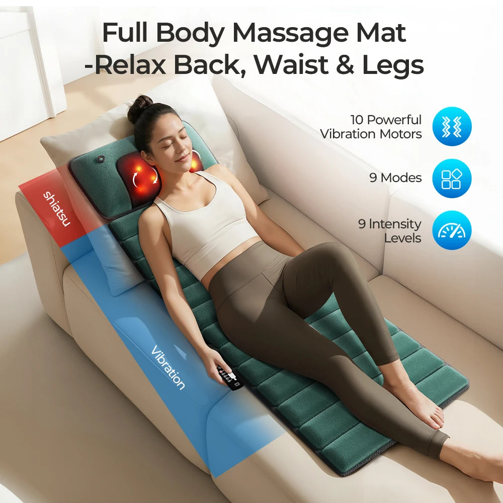 HOMEMASSA Full Body Vibration Massage Mat Back Neck Relief