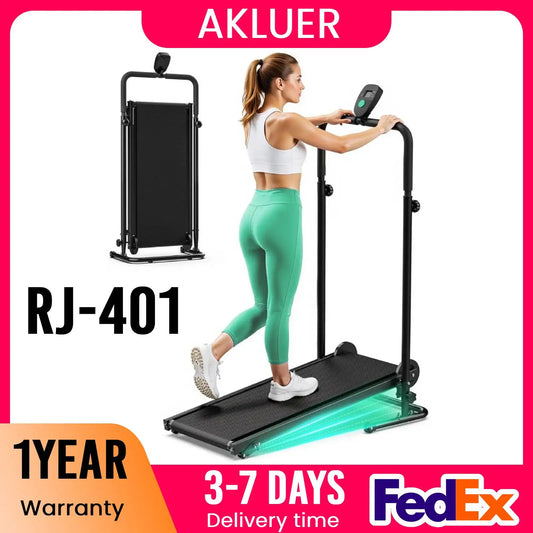 AKLUER Folding Mechanical Treadmill With Dual Flywheel And Fixed Incline