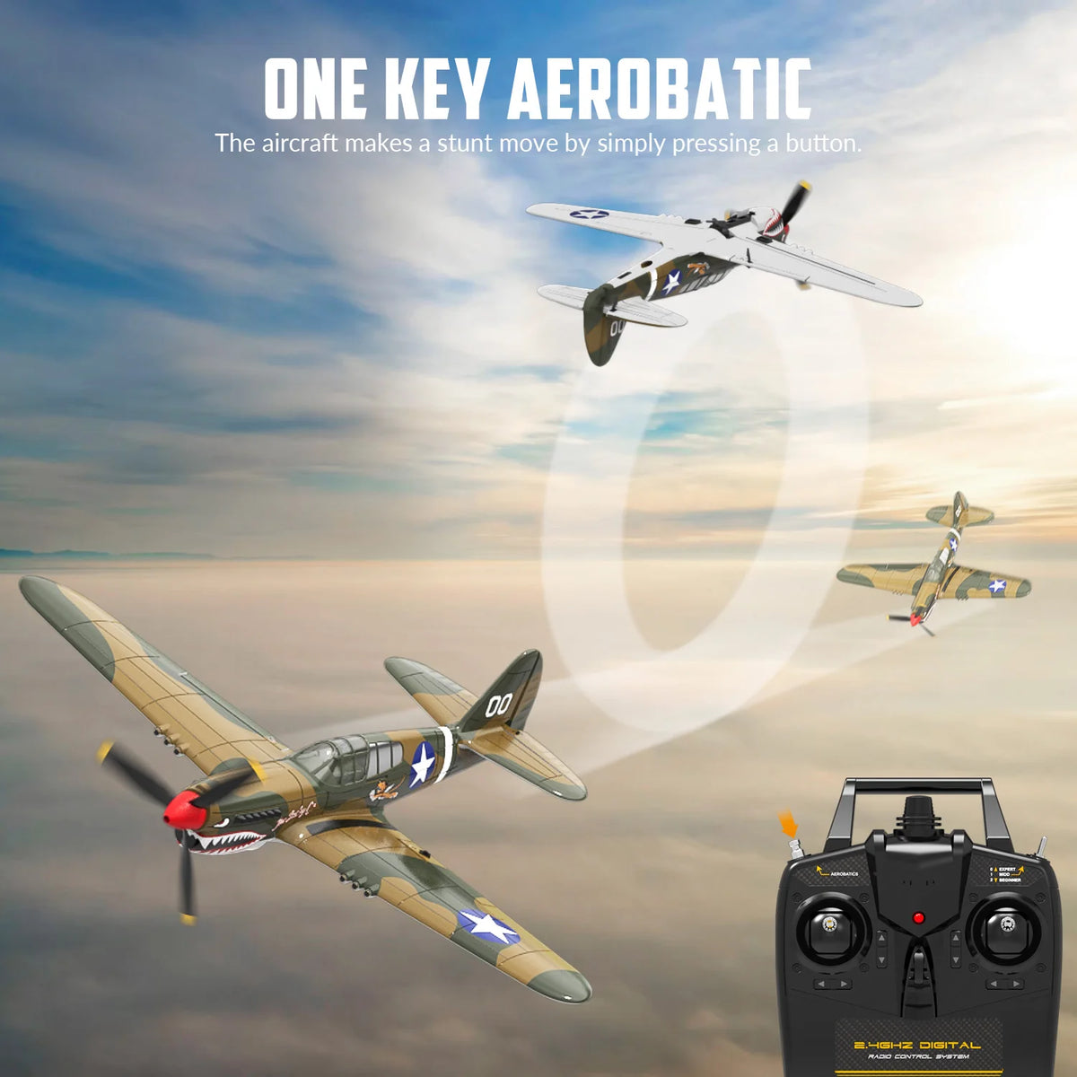 EXHOBBY Volantex RC P40 Warhawk Fighter Airplane With Gyro