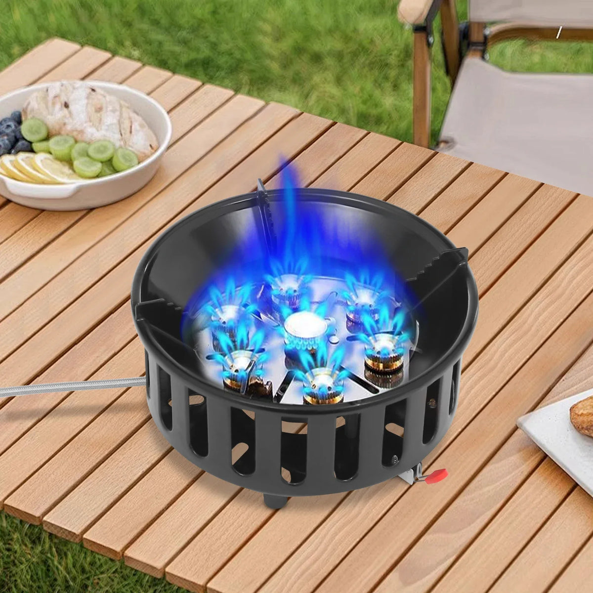 Portable Butane Propane Camping Stove With Dual Gas Adapters