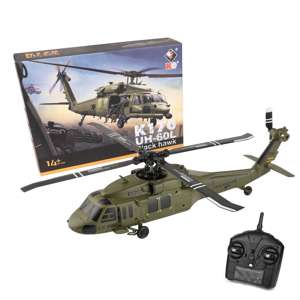 WLtoys K170 UH-60L RC Helicopter With Gyroscope And LED Lights