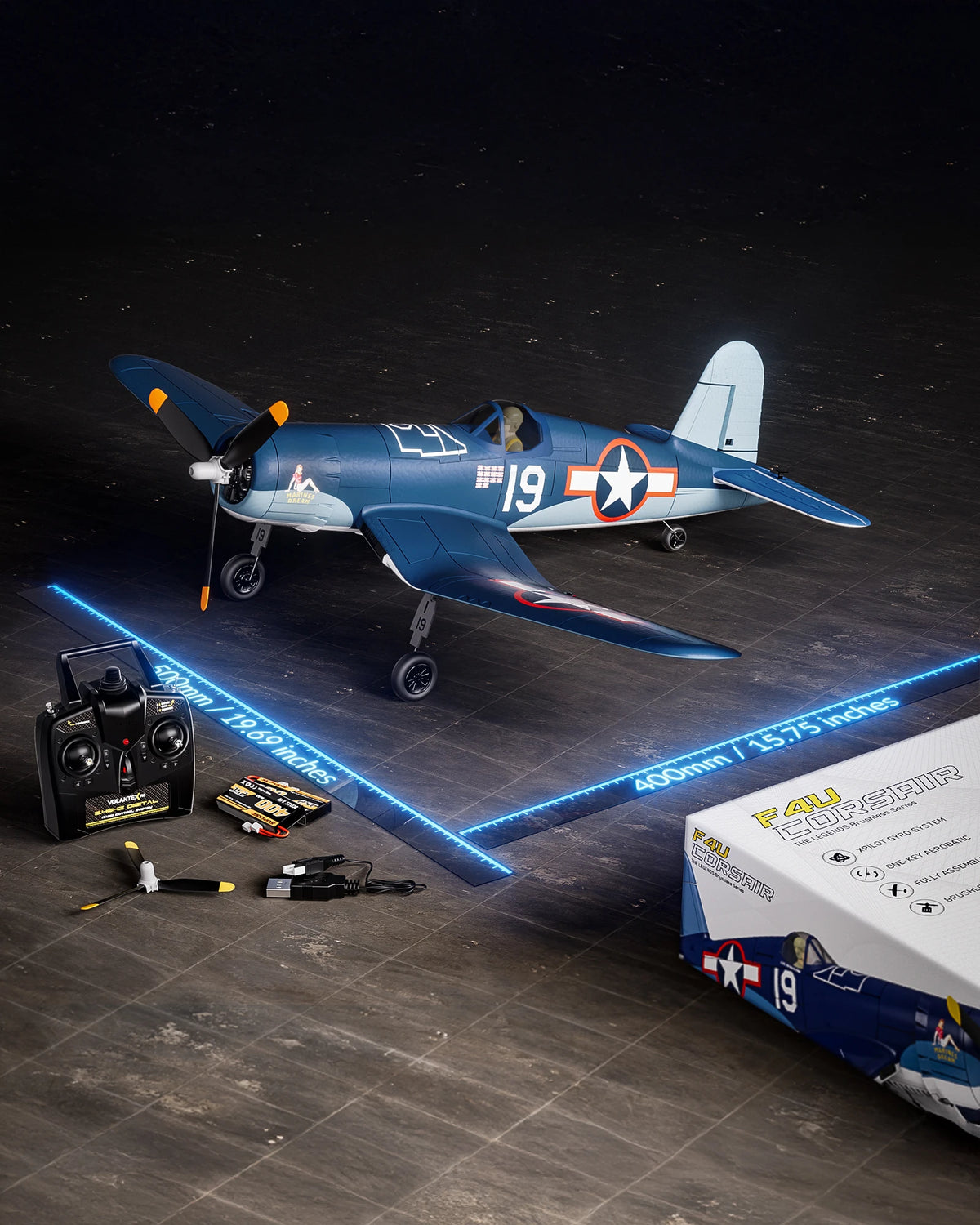 Volantexrc F4U Corsair Brushless RC Plane With One Key Aerobatics