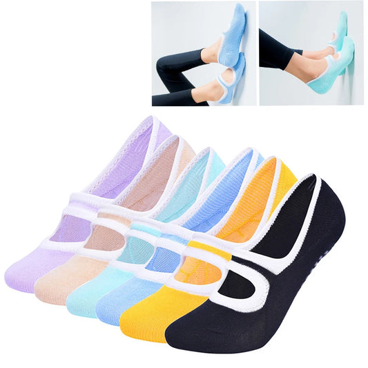 Women Breathable Yoga Socks Anti-Slip Cotton Blend Pilates Dance Training