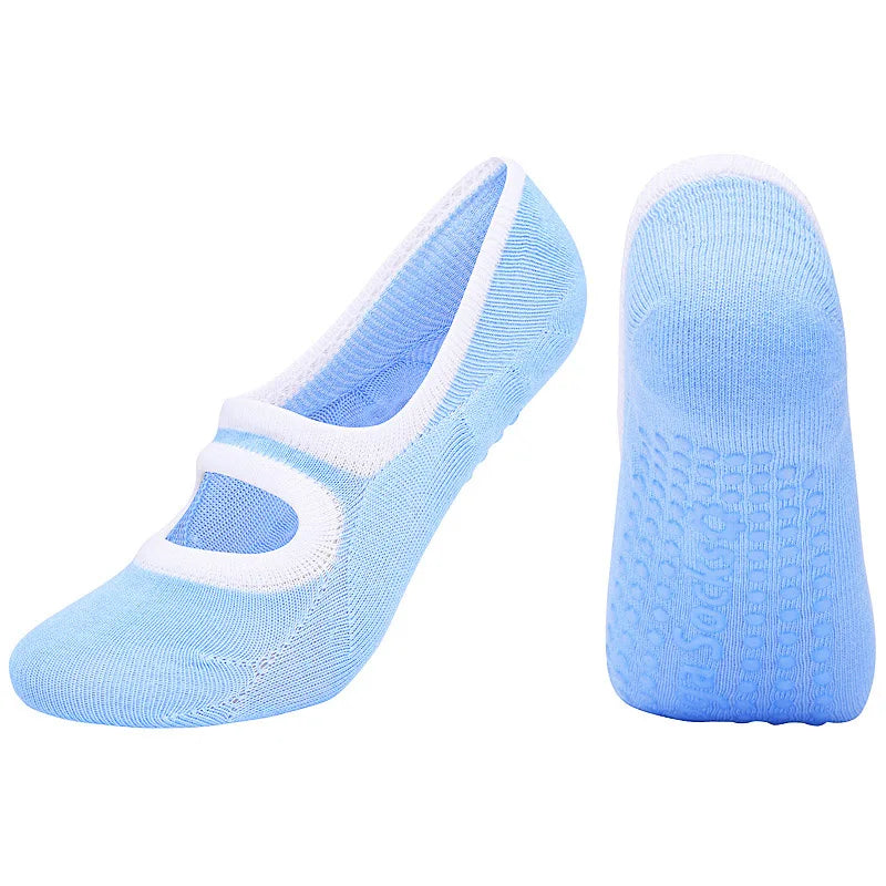 Women Breathable Yoga Socks Anti-Slip Cotton Blend Pilates Dance Training