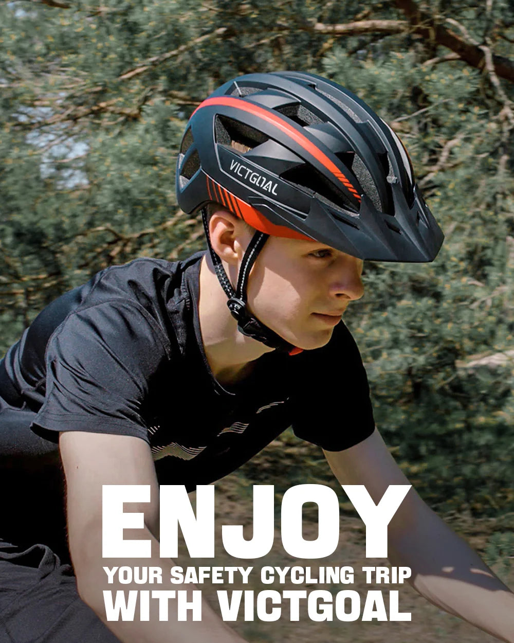 VICTGOAL MTB Bike Helmet with Sun Visor Goggles for Men Women Bicycle Helmets Taillight Night Safety Caps for Cycling Electric Scooter
