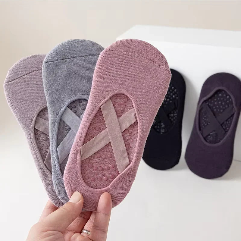 Premium Cotton Yoga Socks Featuring Breathable Non Slip Grip