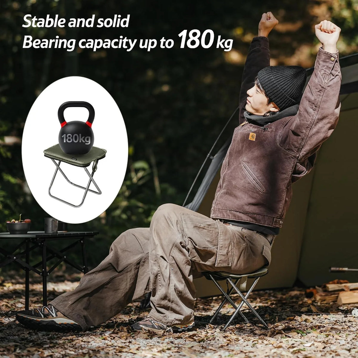 Naturehike Foldable Collapsible Backpack Portable Seat Stool Lightweight Mini Easy Carry Outdoor Travel Fishing Stool Picnic Stool