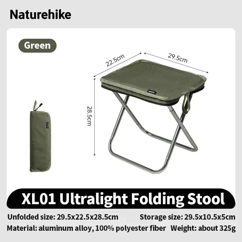Naturehike Foldable Collapsible Backpack Portable Seat Stool Lightweight Mini Easy Carry Outdoor Travel Fishing Stool Picnic Stool