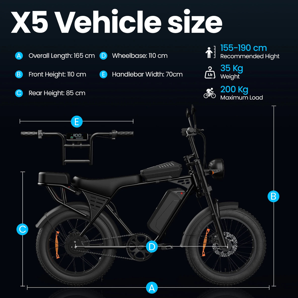 Adult Fat Tire Electric Bike With Passenger Seat And Display