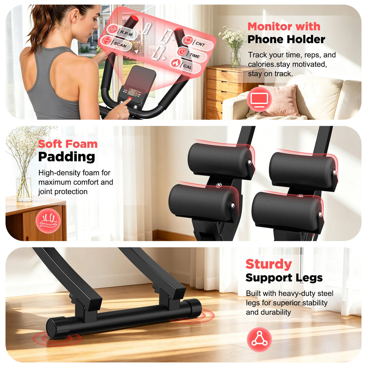 Relife Sports Dual Track Ab Machine With Adjustable Resistance