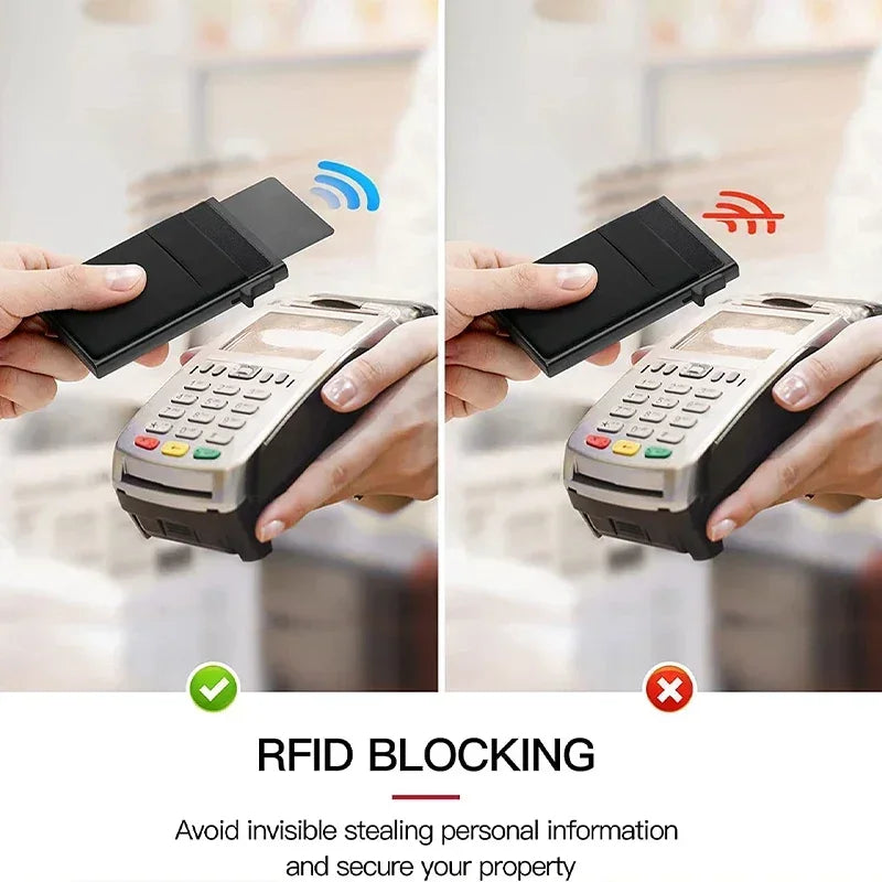Smart Rfid Metal Pop Up Credit Card Holder Wallet Case