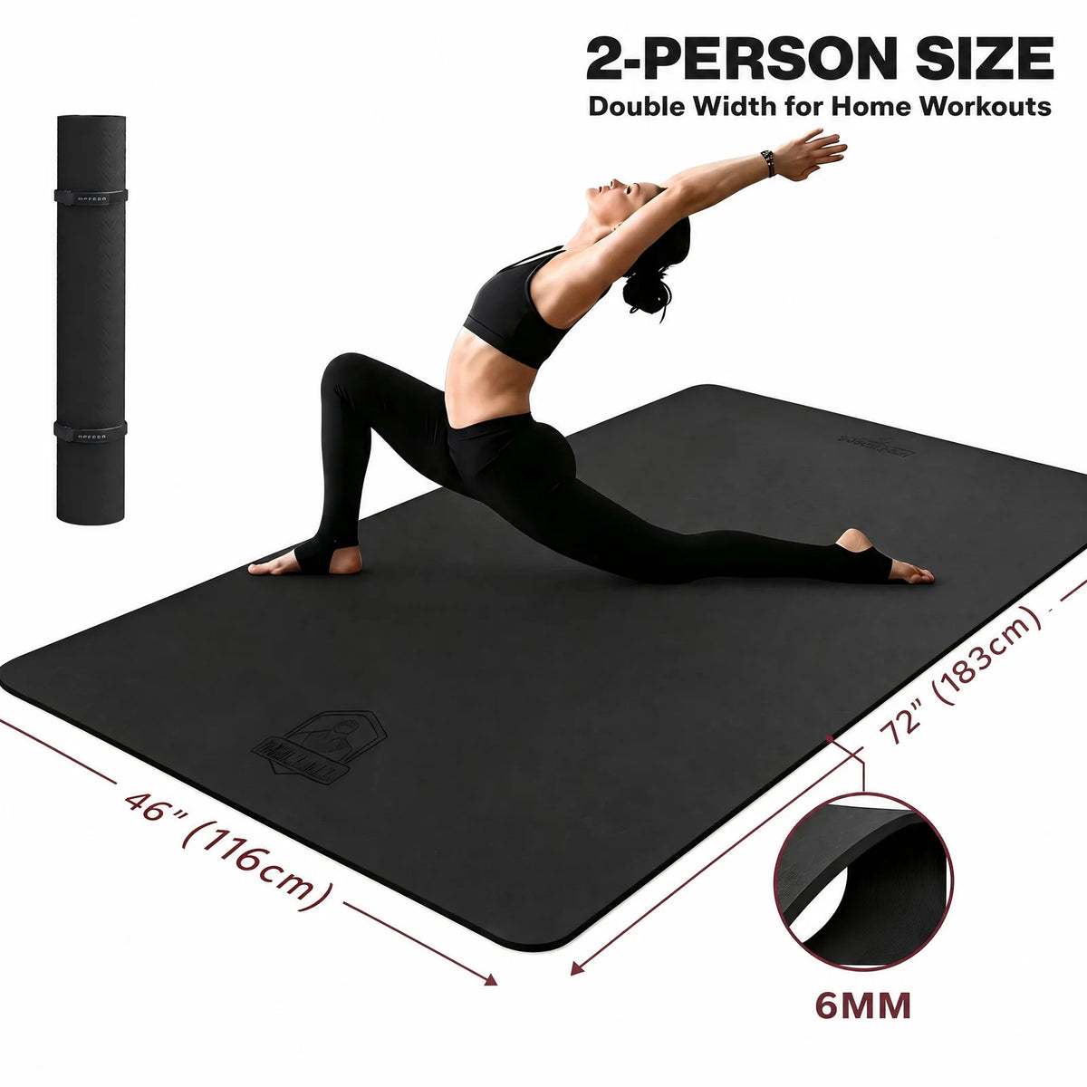 Hapbear TPE Extra Large Non Slip Yoga Mat With Bag