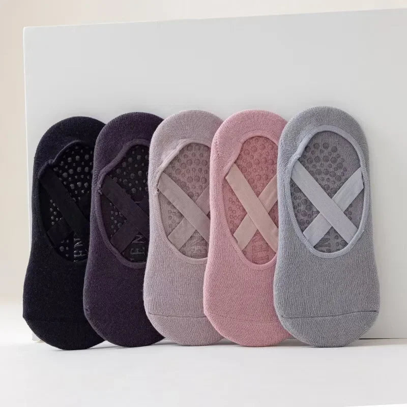 Premium Cotton Yoga Socks Featuring Breathable Non Slip Grip