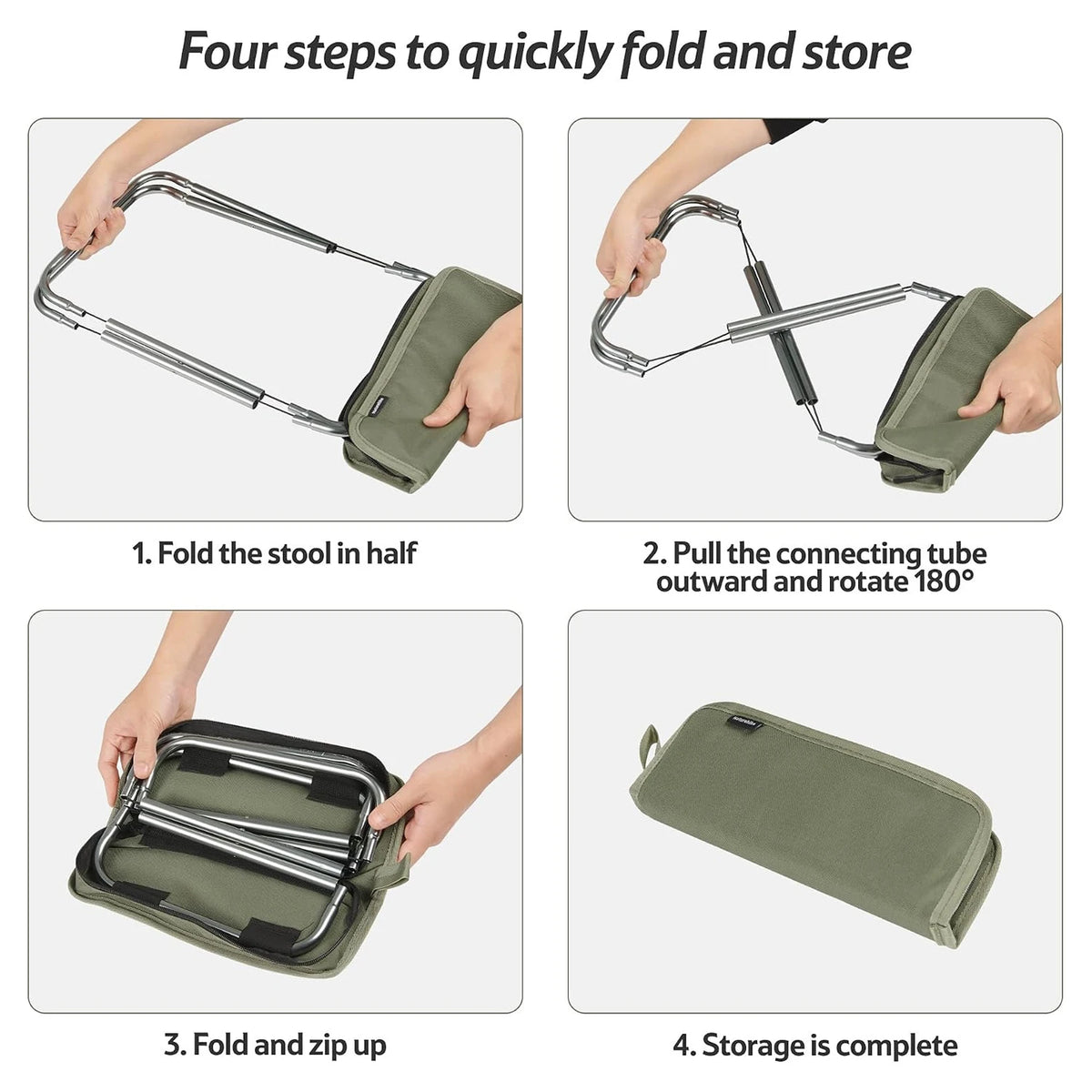 Naturehike Foldable Collapsible Backpack Portable Seat Stool Lightweight Mini Easy Carry Outdoor Travel Fishing Stool Picnic Stool