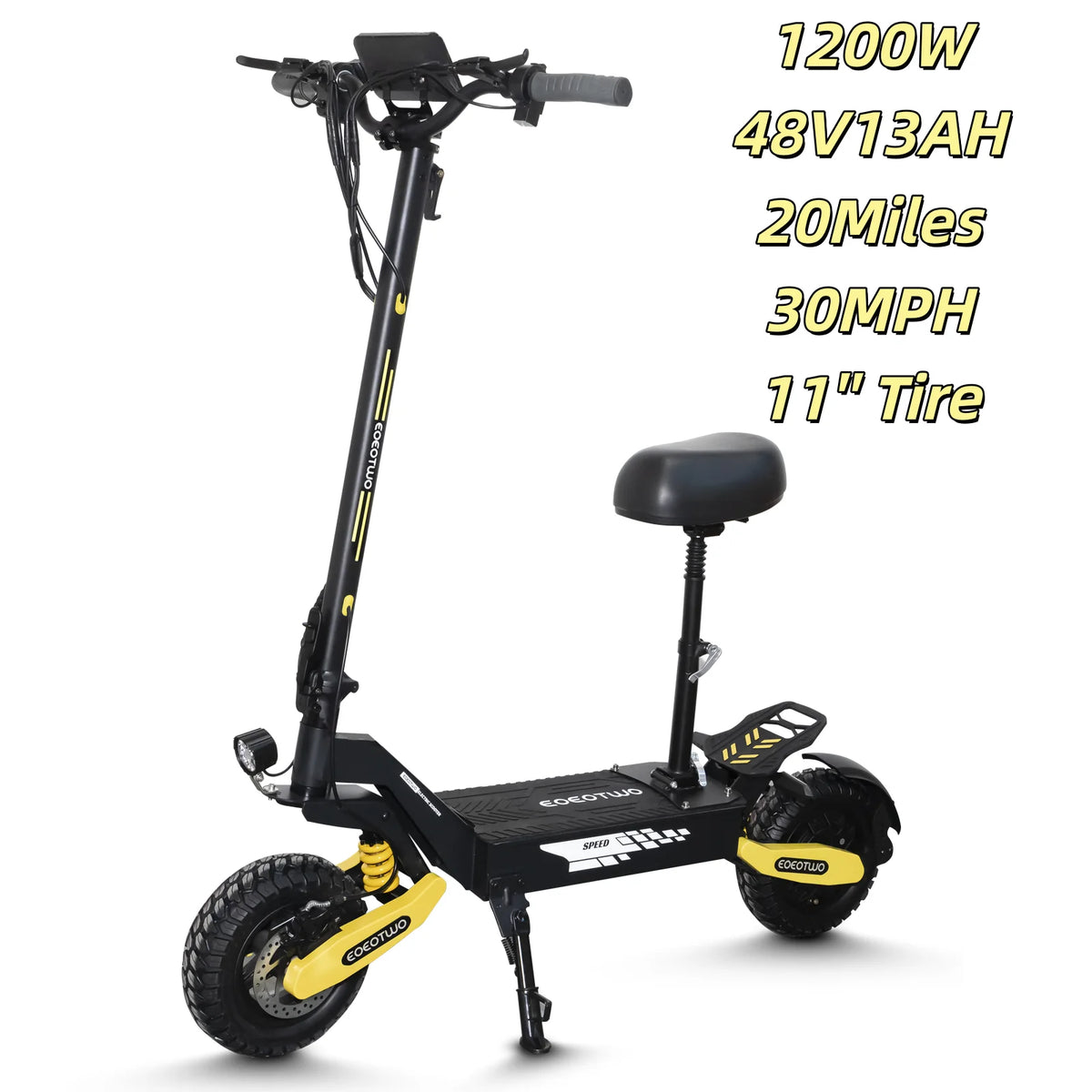 EOEOTWO 1200W Off Road Electric Scooter 48V 30MPH Foldable E-Scooter
