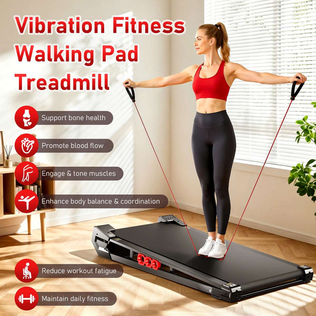 Akluer Under Desk Vibration Walking Pad With Remote And Incline