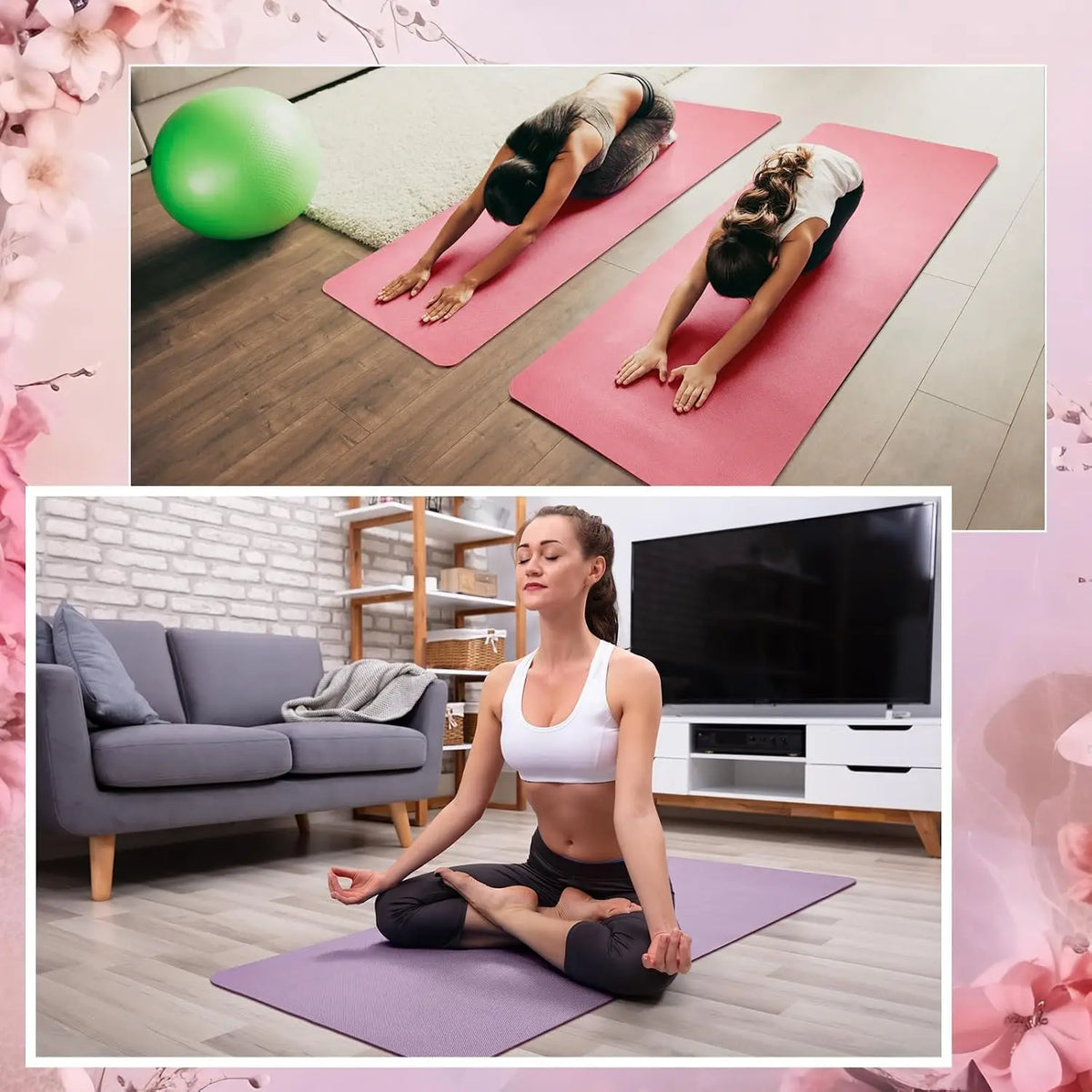 6 Pack Yoga Mats Bulk 68 x 24 Inches Non Slip Exercise Yoga Mat 4 mm Thick Anti Slip Tear Resistant Sports Gym for Fitness Stretching Home Workout and Studio
