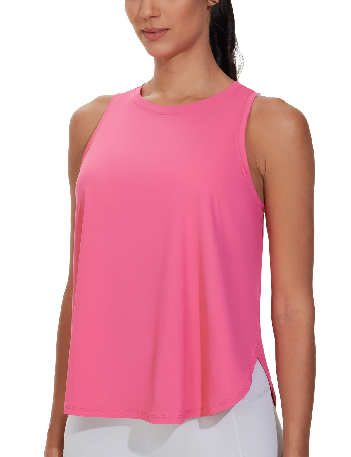 THE GYM PEOPLE Womens Racerback Workout Tank Tops Split Side Loose Fit Sleeveless Yoga Running Shirts with Curved Hem