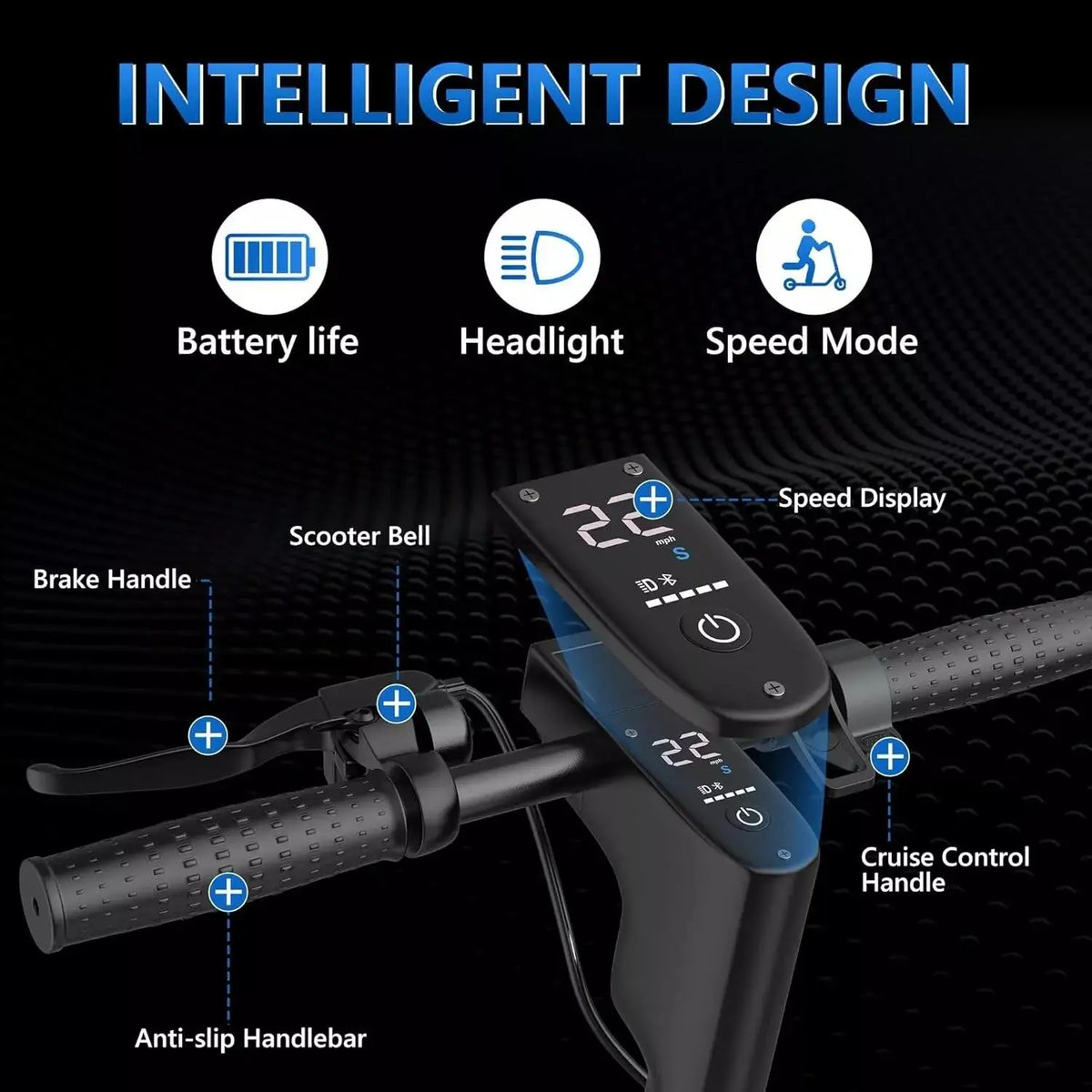 Ladped 500W Folding Electric Scooter With Long Range Dual Suspension